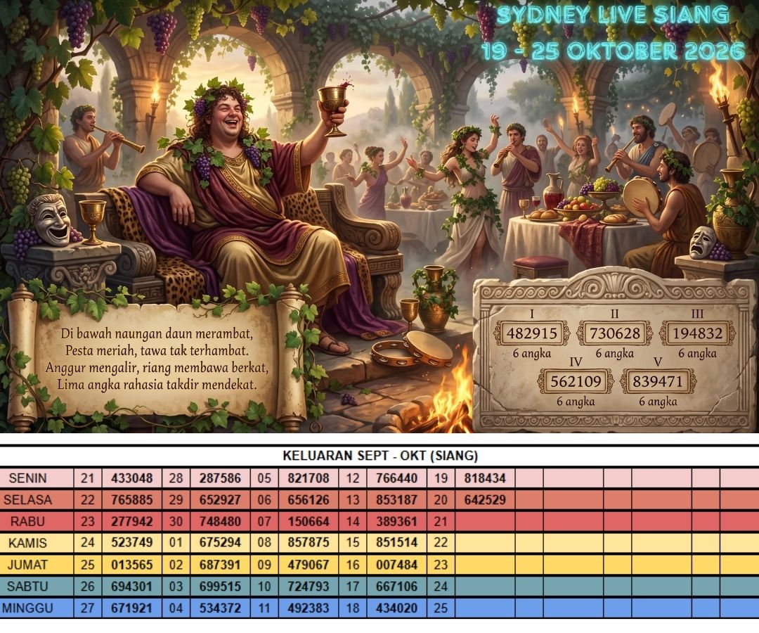 SYDNEY LIVE SIANG 19 - 25 OKTOBER 2026
